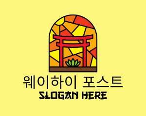 Stained Glass Shinto Shrine  logo design