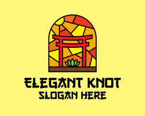 Stained Glass Shinto Shrine  logo design