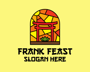 Stained Glass Shinto Shrine  logo design