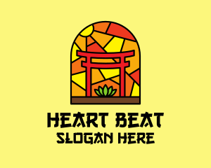 Stained Glass Shinto Shrine  logo design