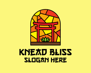 Stained Glass Shinto Shrine  logo design