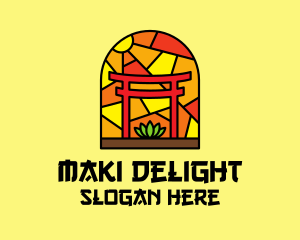 Stained Glass Shinto Shrine  logo design