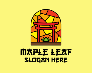 Stained Glass Shinto Shrine  logo design