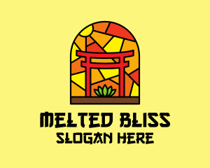 Stained Glass Shinto Shrine  logo design