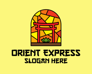 Stained Glass Shinto Shrine  logo design