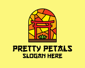 Stained Glass Shinto Shrine  logo design