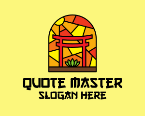 Stained Glass Shinto Shrine  logo design