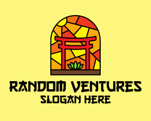 Stained Glass Shinto Shrine  logo design