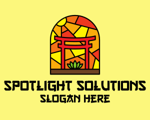 Stained Glass Shinto Shrine  logo design