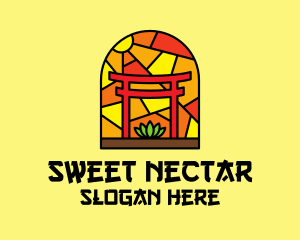 Stained Glass Shinto Shrine  logo design