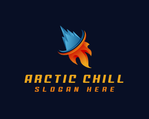 Ice - Fire Ice Element logo design