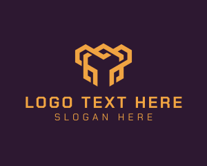 Geometric Shapes - Interlocked Chain Letter Y logo design
