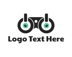 Lens - Binocular Power Button logo design