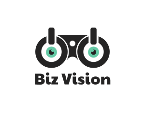 Binocular Power Button logo design