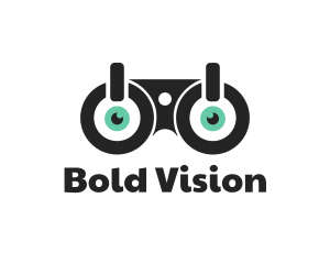 Binocular Power Button logo design