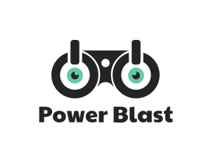 Binocular Power Button logo design