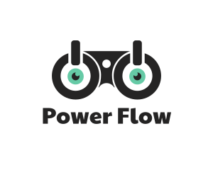 Binocular Power Button logo design