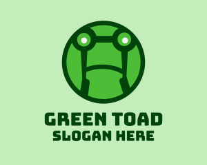 Round Green Frog  logo design