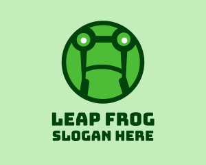 Round Green Frog  logo design