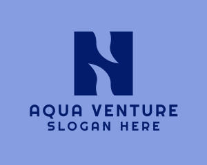 Snorkeling - Ocean Wave Letter H logo design