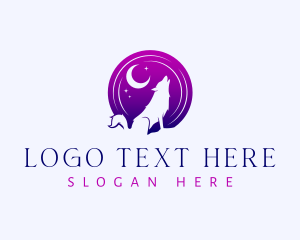 Gradient - Night Wolf Dog logo design