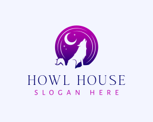 Howl - Night Wolf Dog logo design