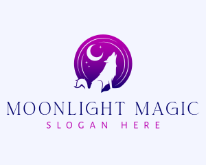 Night Wolf Dog logo design