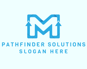 Directional - 3D Growth Letter M logo design