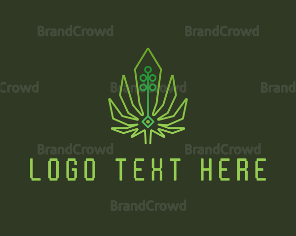 Green Cyber Weed Logo