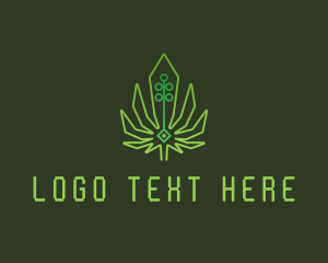 Dispensary - Green Cyber Weed logo design