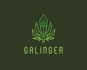 Grass - Green Cyber Weed logo design