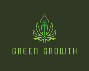 Green Cyber Weed logo design