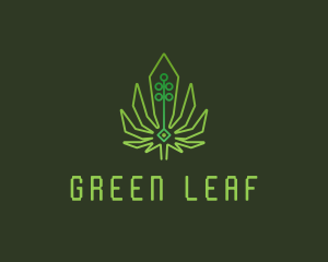 Green Cyber Weed logo design