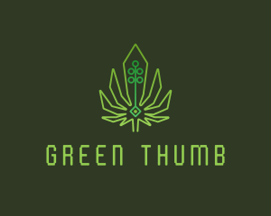 Green Cyber Weed logo design