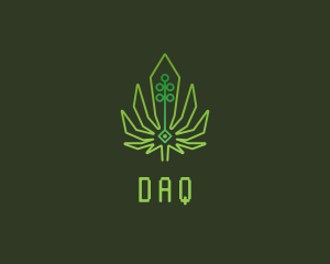 Vape - Green Cyber Weed logo design