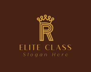 First Class - Royalty Crown Letter R logo design