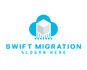 Migration - Cloud Circuit Cube logo design