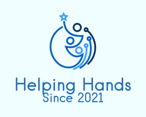 Volunteering - Family Line Art logo design