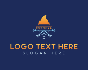 Cool - Fire Ice Cooling Heating logo design