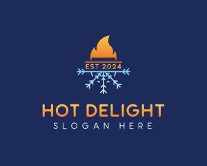 Fire Ice Cooling Heating logo design