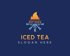 Fire Ice Cooling Heating logo design