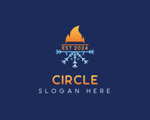 Cooling - Fire Ice Cooling Heating logo design