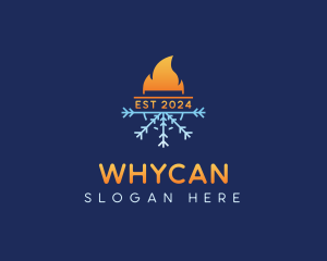 Hot - Fire Ice Cooling Heating logo design