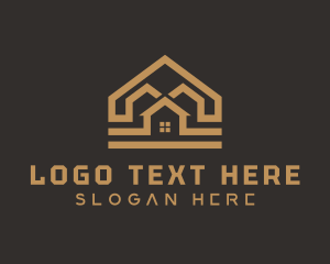 Real Estate - Gold Home Roofing logo design