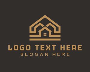 Town House - Gold Home Roofing logo design