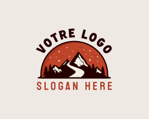 Tour Guide - Mountain Alpine Trek logo design
