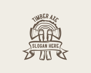 Wood Axe Carpentry logo design