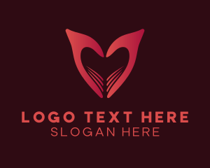 Social - Red Heart Hand logo design