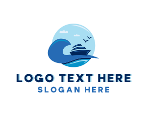 Ocean - Travel Cruise Ship Seafaring logo design