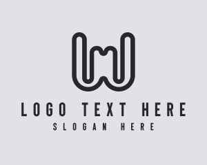 Curve - Digital Media Business Letter W logo design